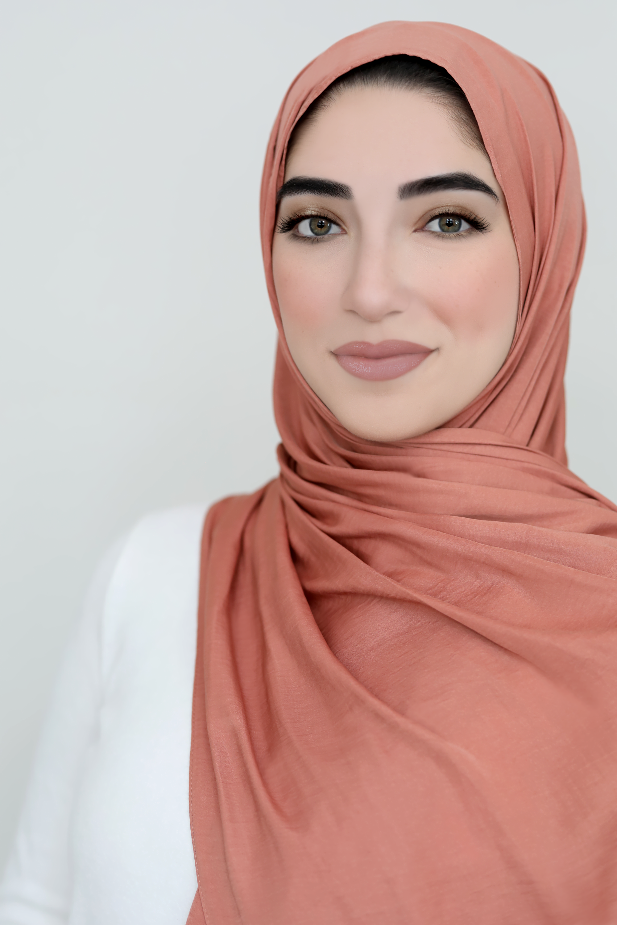 Matte Satin Hijab-Salmon