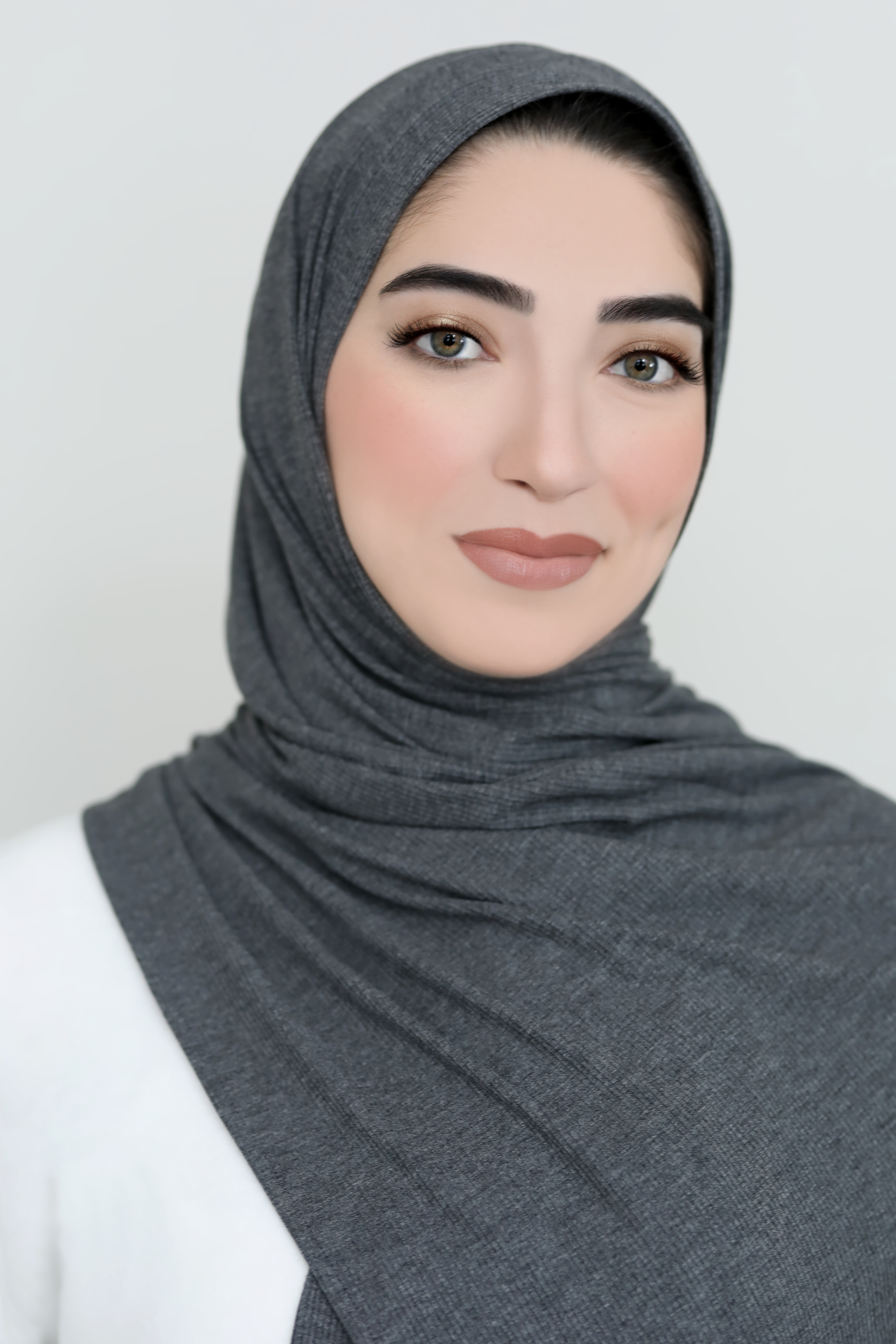 Bamboo Ribbed Jersey Hijab-Charcoal