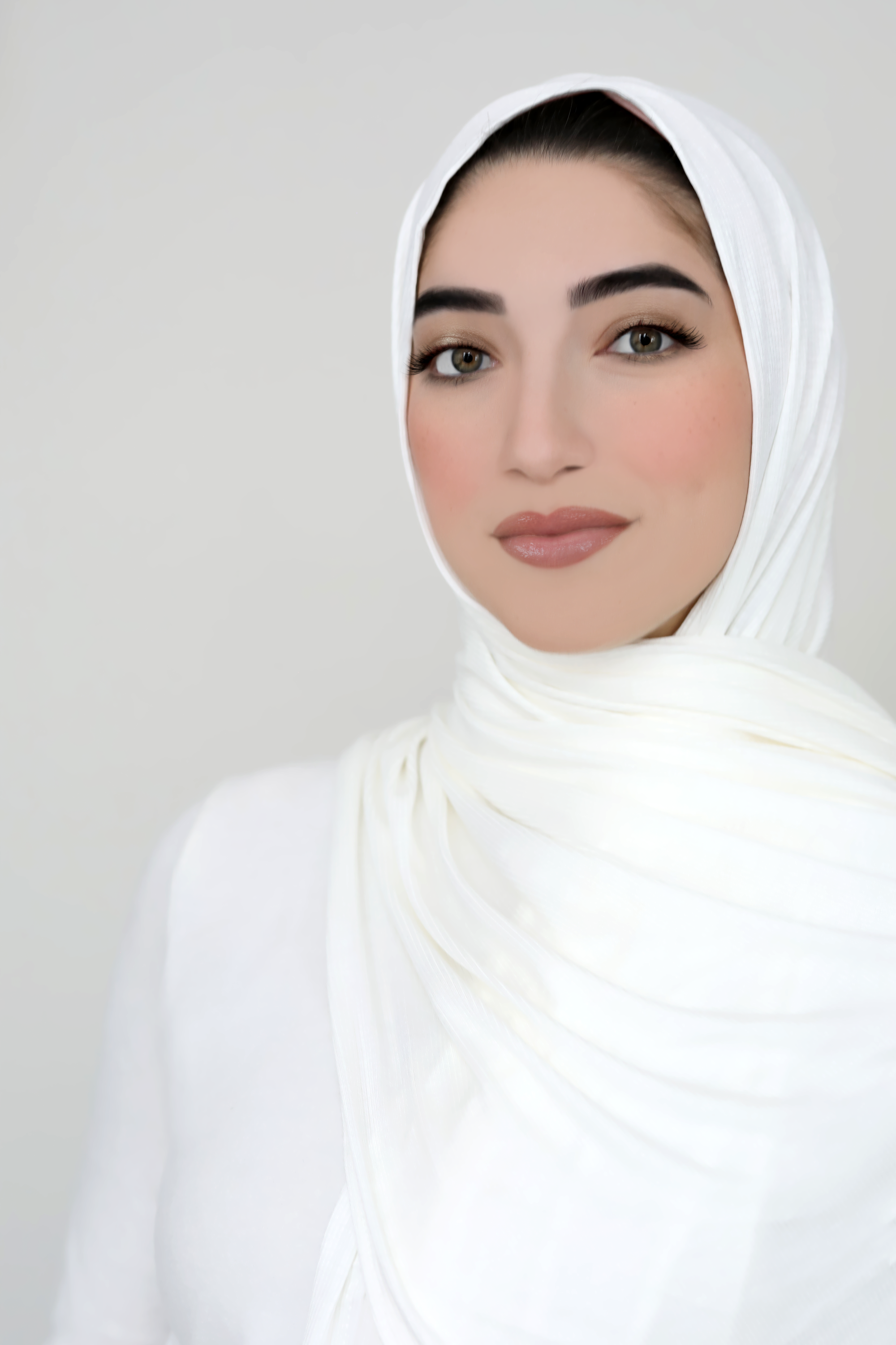 Bamboo Ribbed Jersey Hijab-Cream