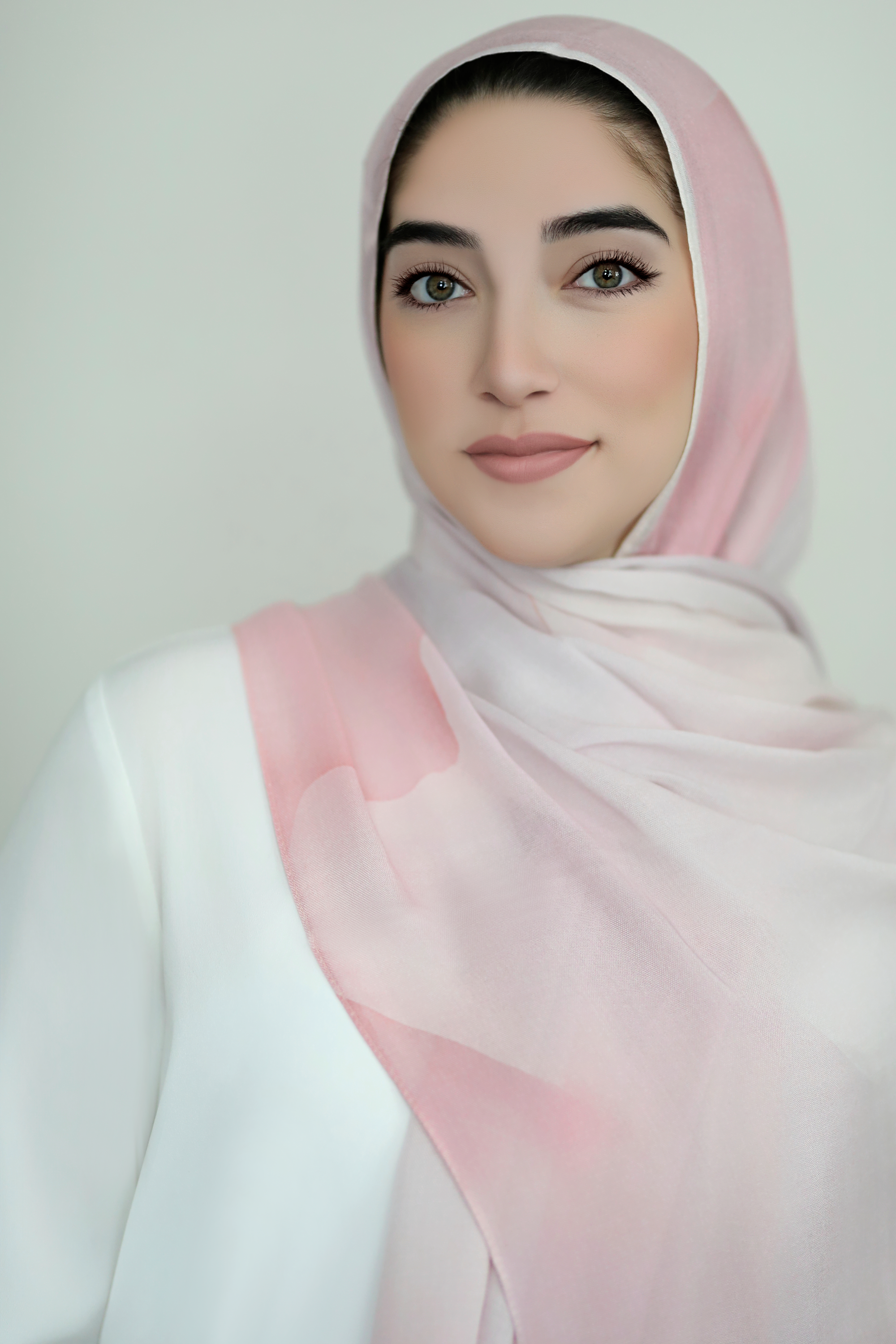 Watercolor Printed Modal Hijab-Pink