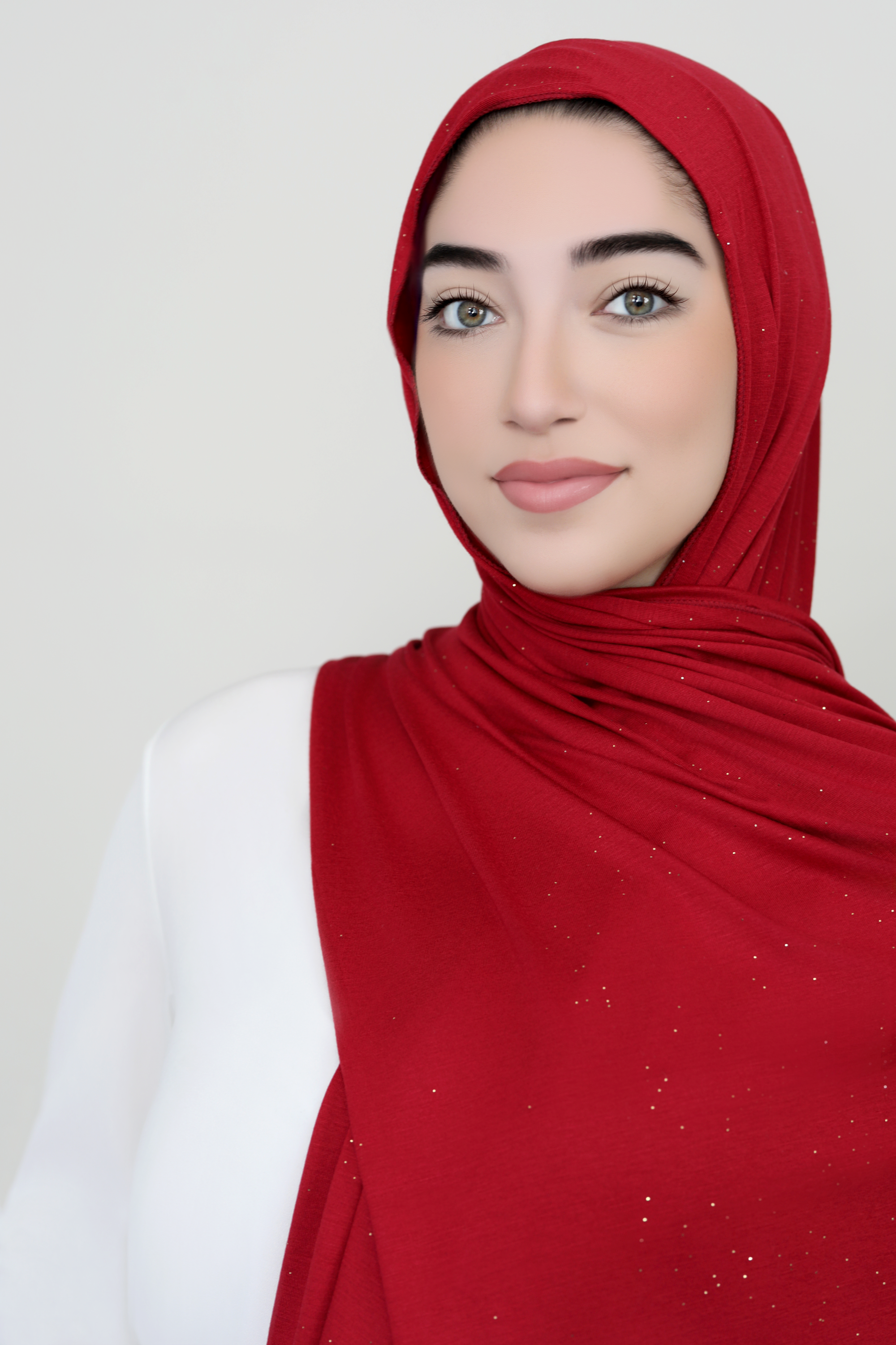 Small Shimmer Jersey Hijab-Maroon