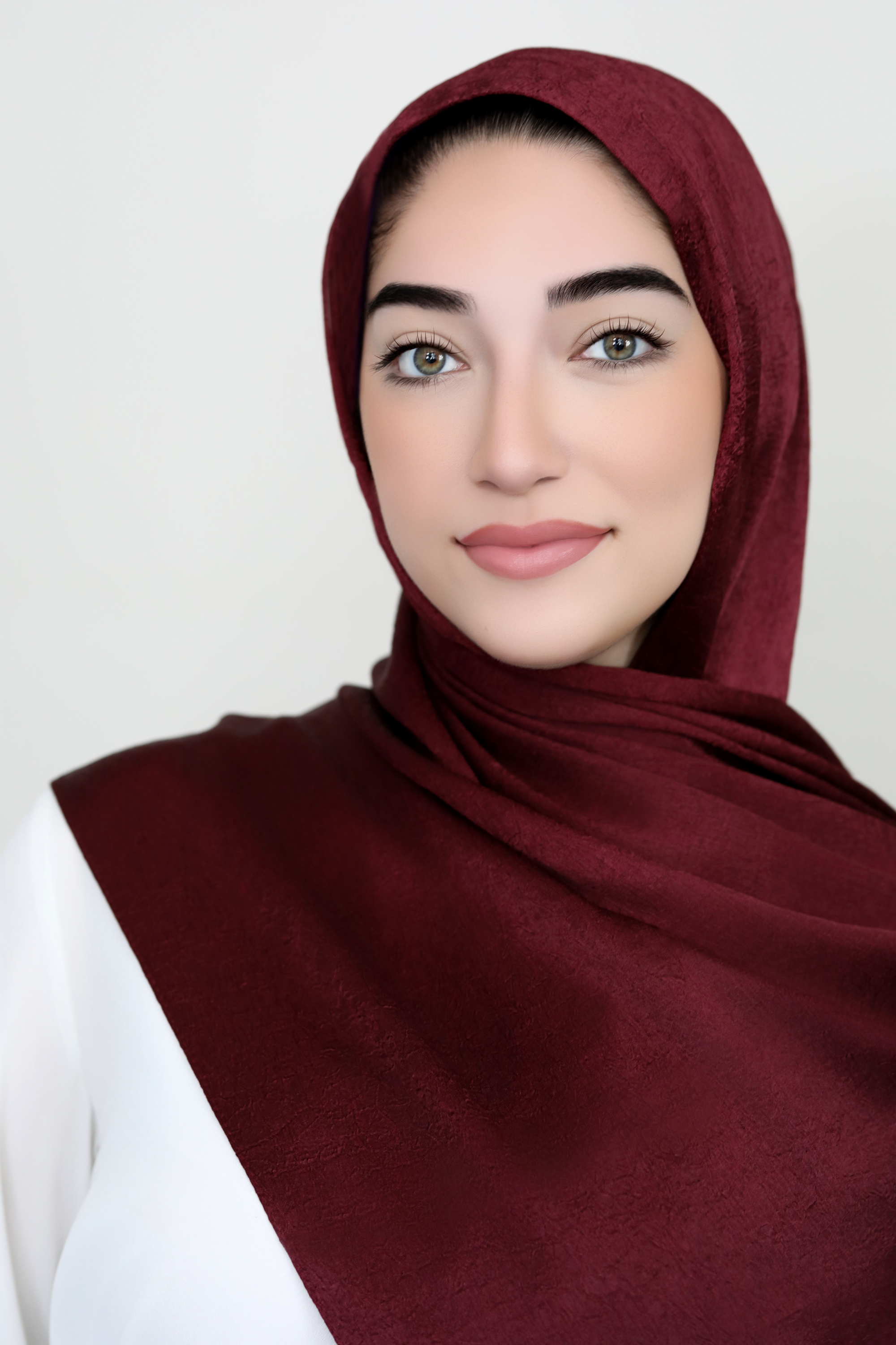 Metallic Crinkle Hijab-Maroon