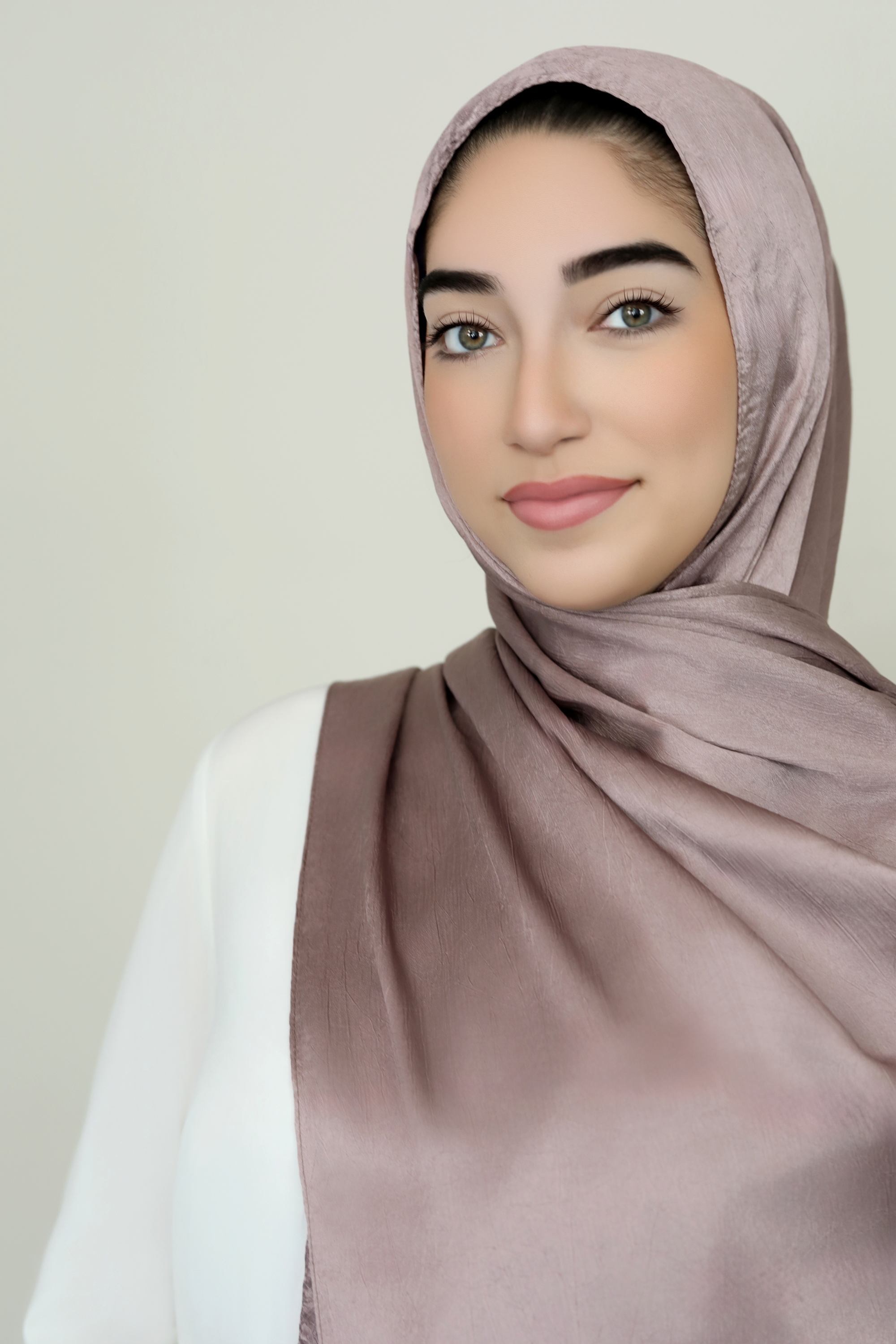 Metallic Crinkle Hijab-Dusty Rose