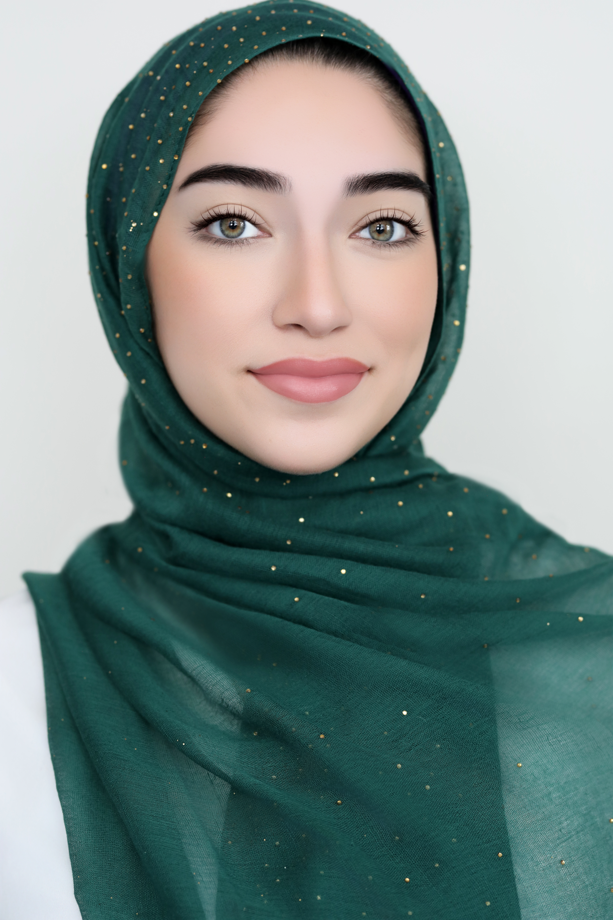 Gold Specks Viscose Hijab-Emerald