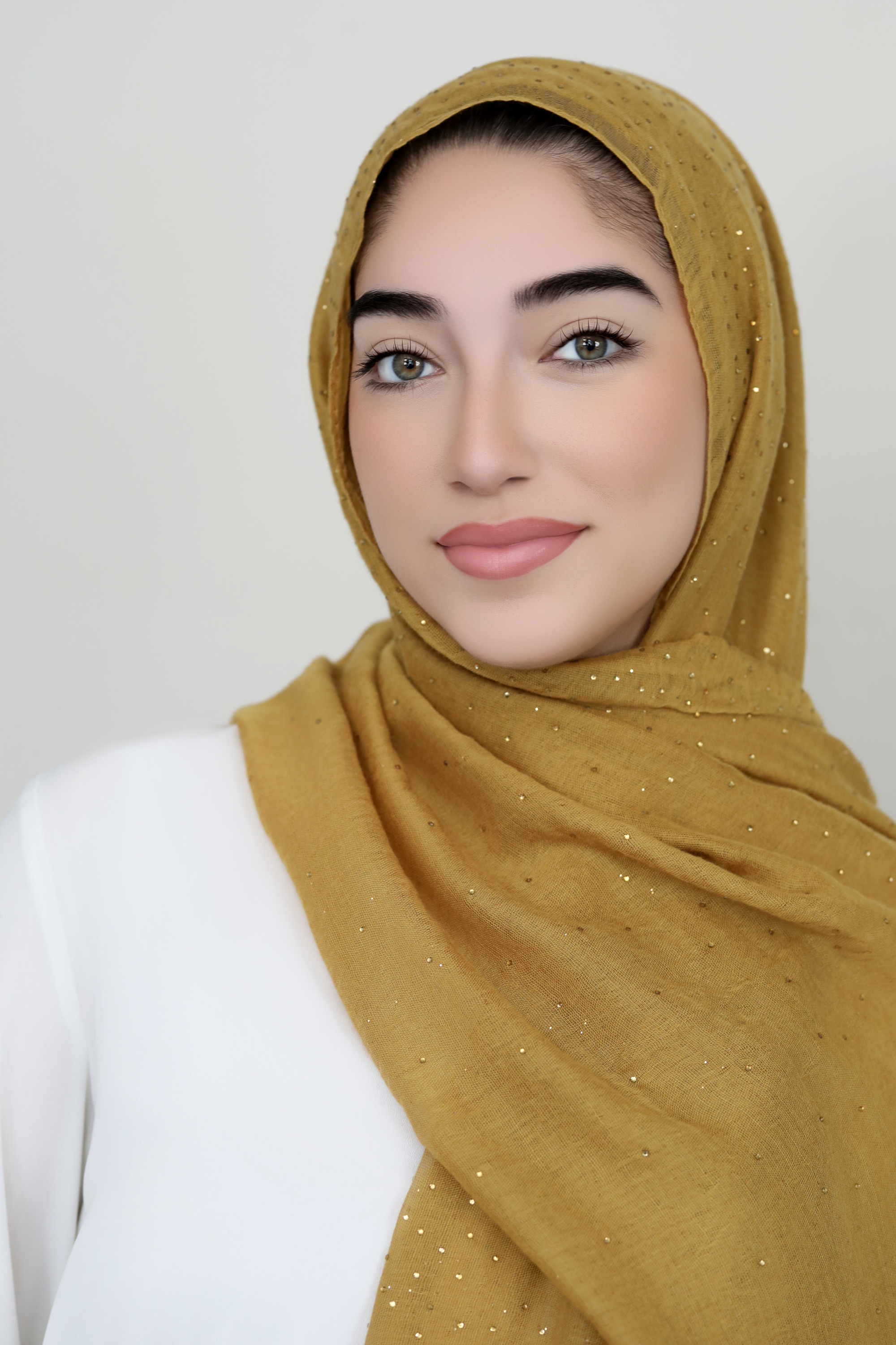 Gold Specks Viscose Hijab-Mustard