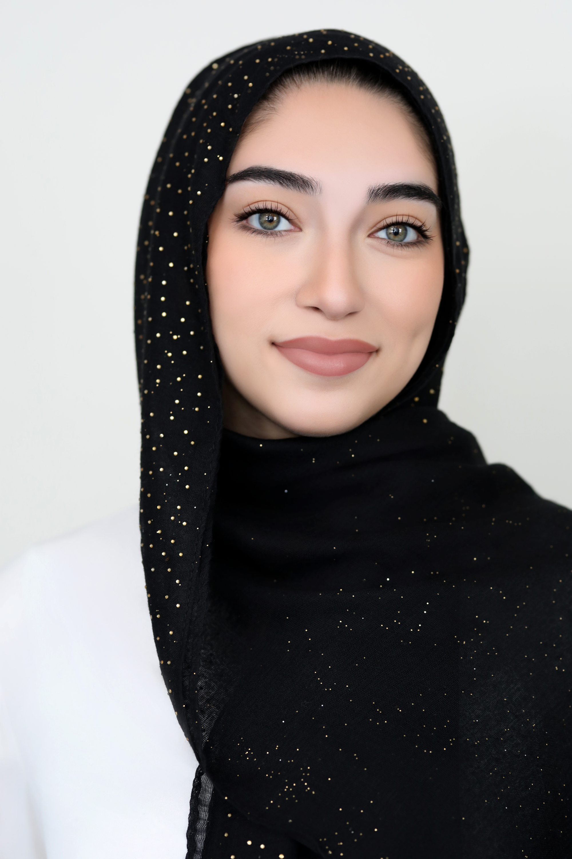 Gold Specks Viscose Hijab-Black