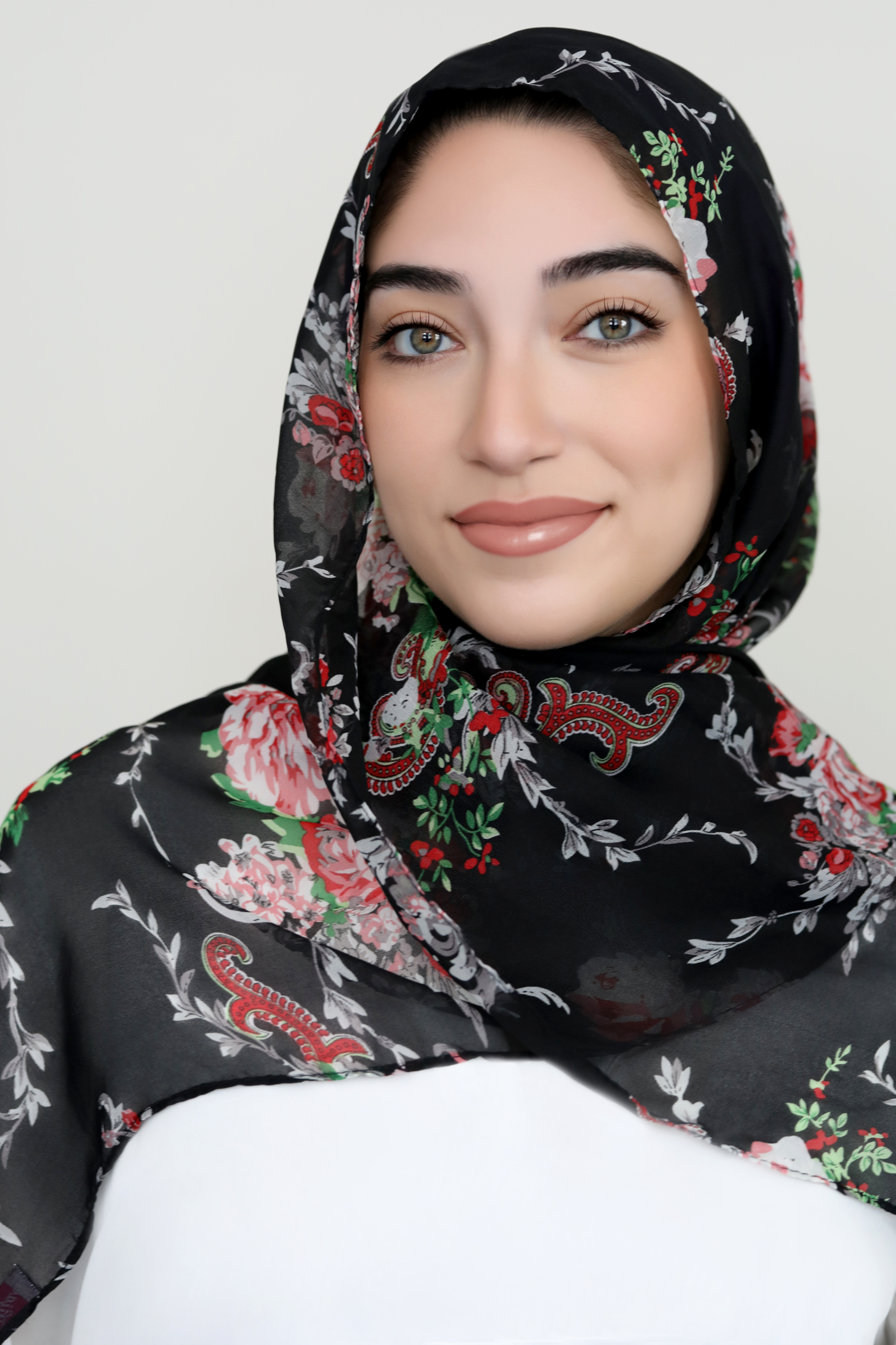 Paisley Burst Chiffon Hijab-Black