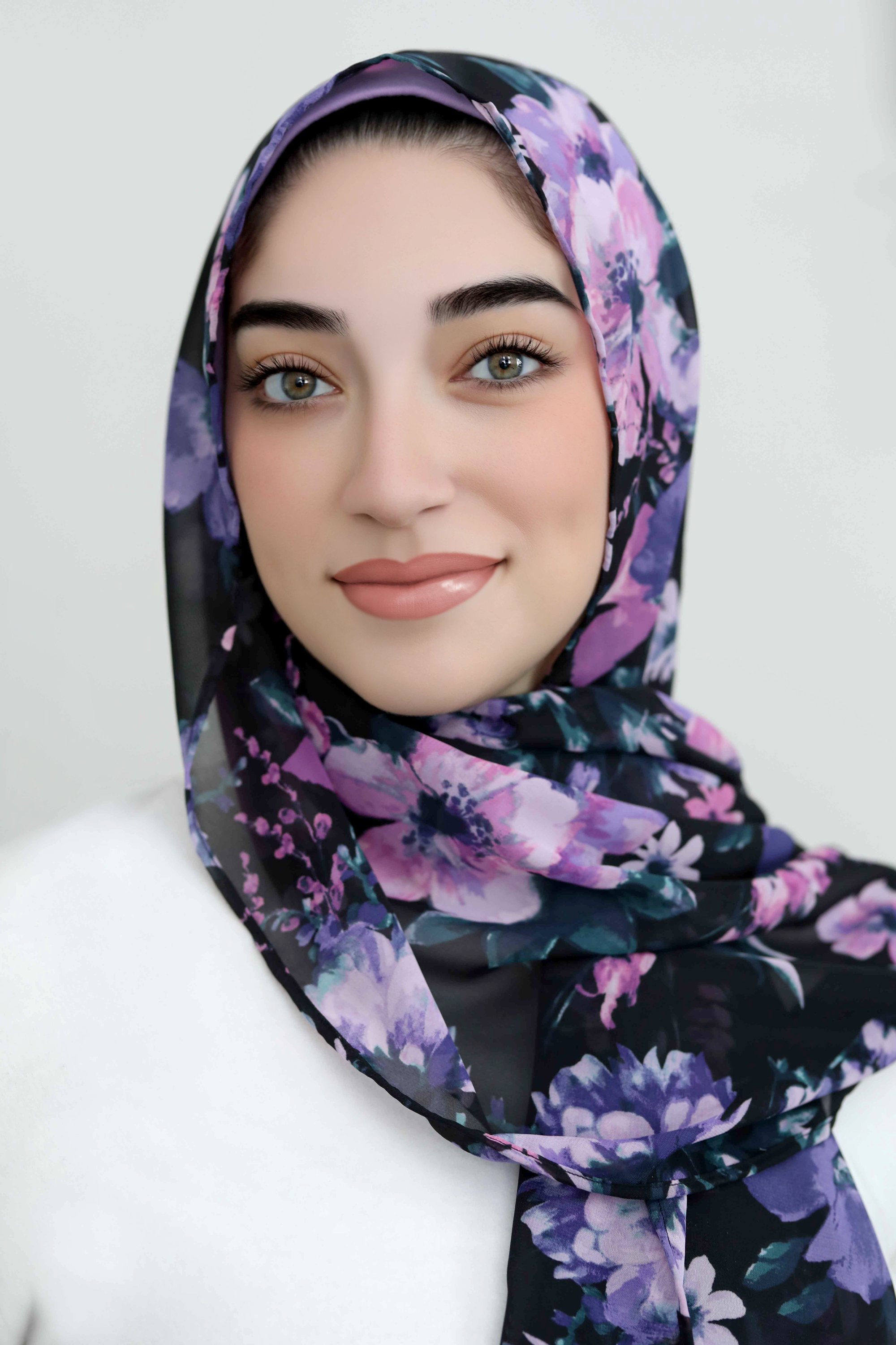 Violet Bloom Signature Chiffon Hijab
