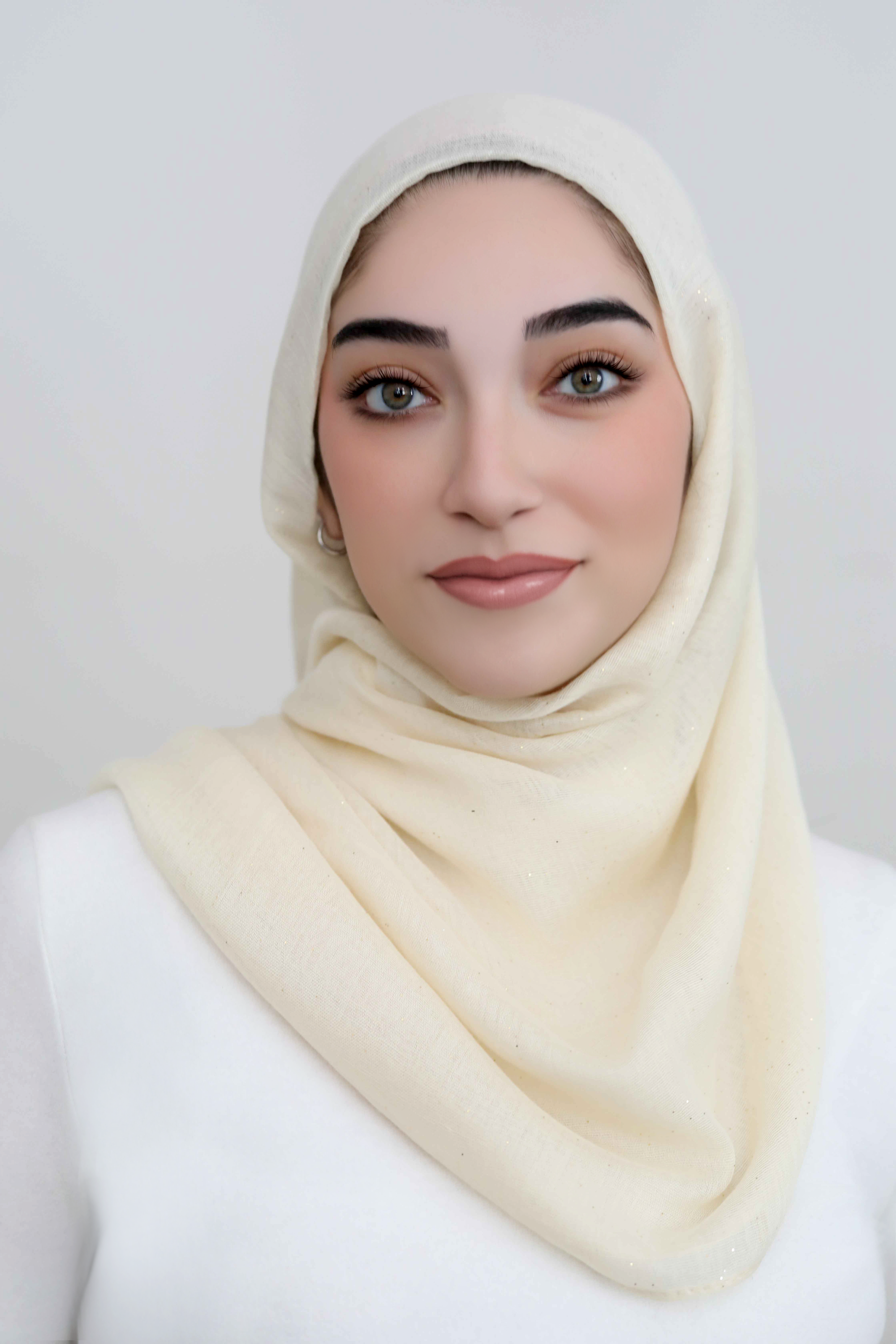 Gold Dust Light Hijab-Beige