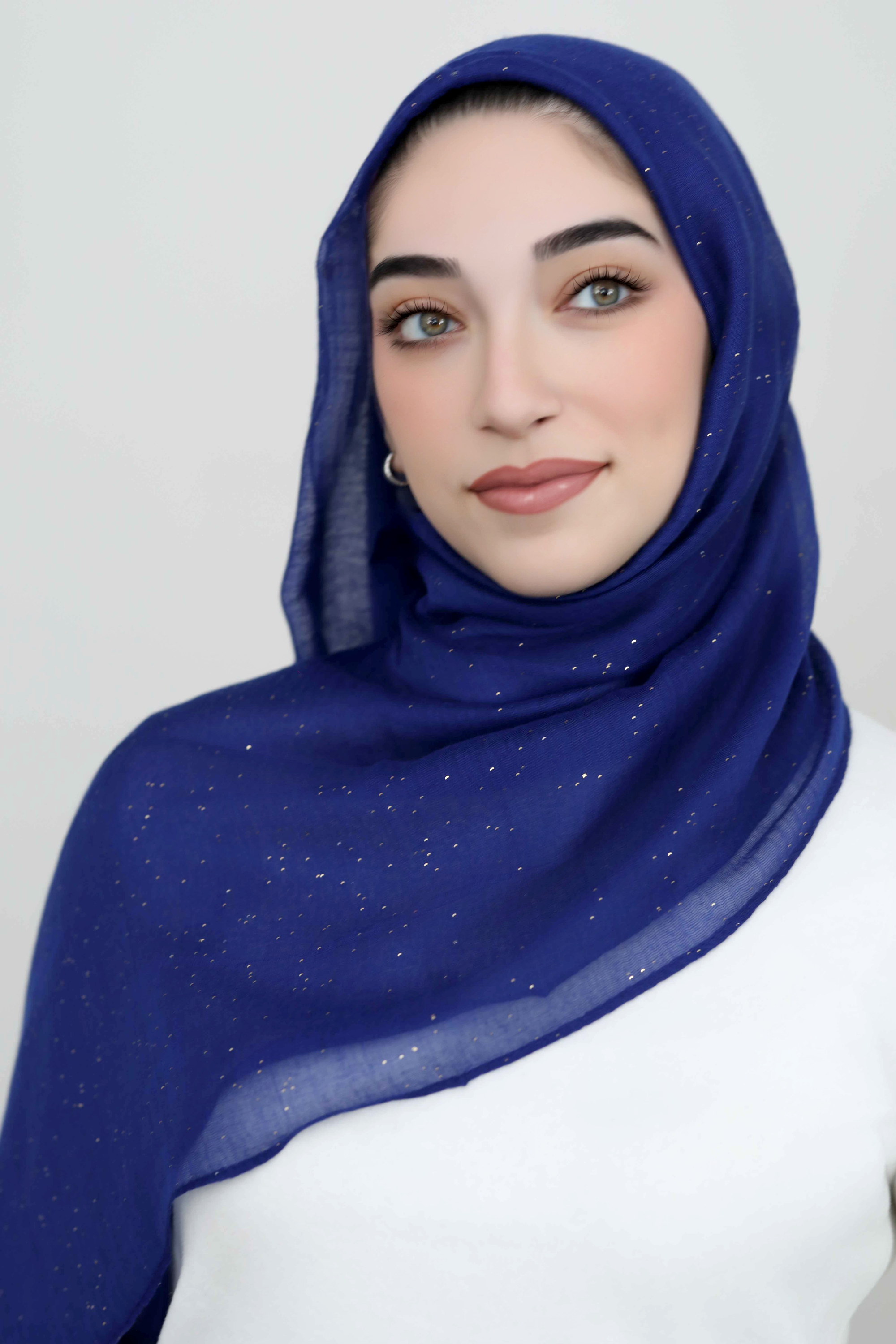 Gold DustLight Hijab -Royal Blue