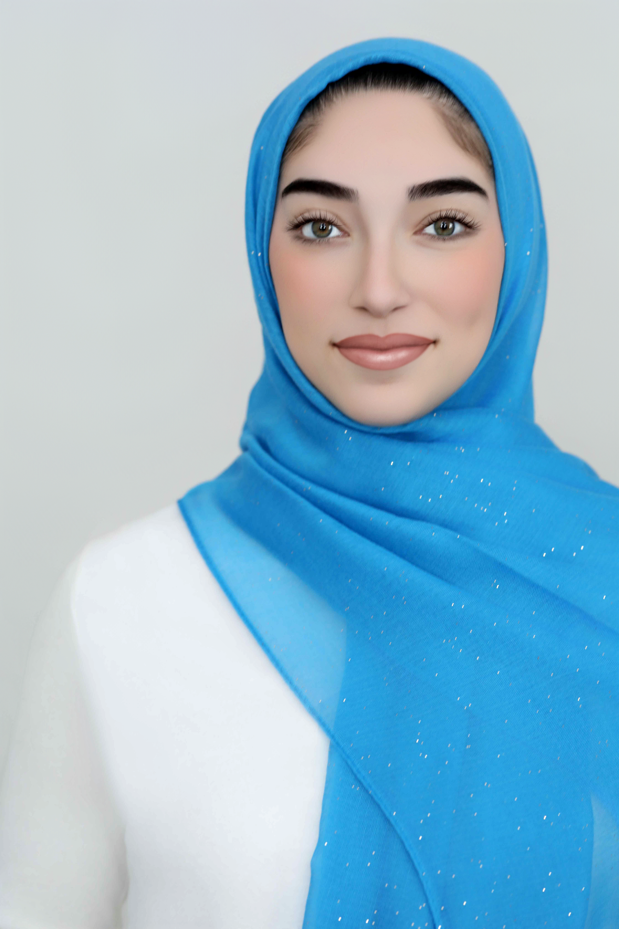 Gold Dust Light Hijab-Blue