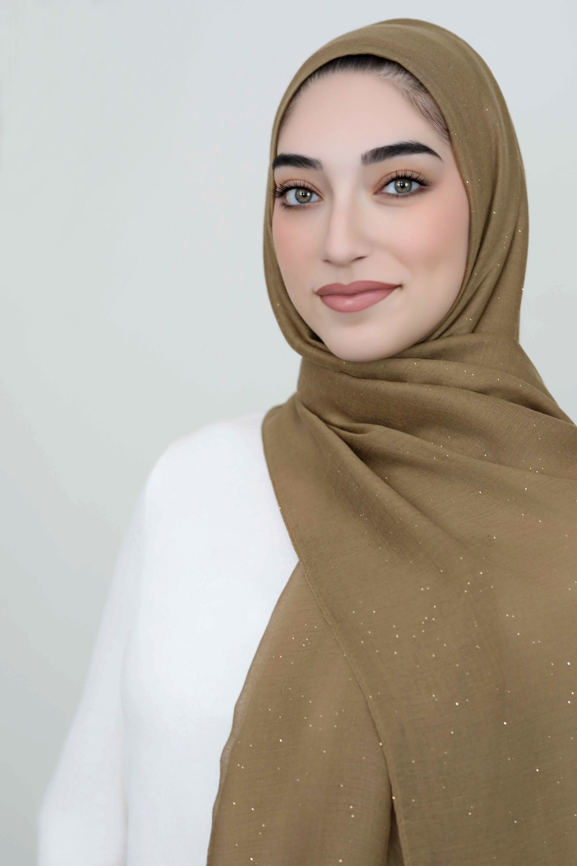 Gold Dust Light Hijab-Taupe