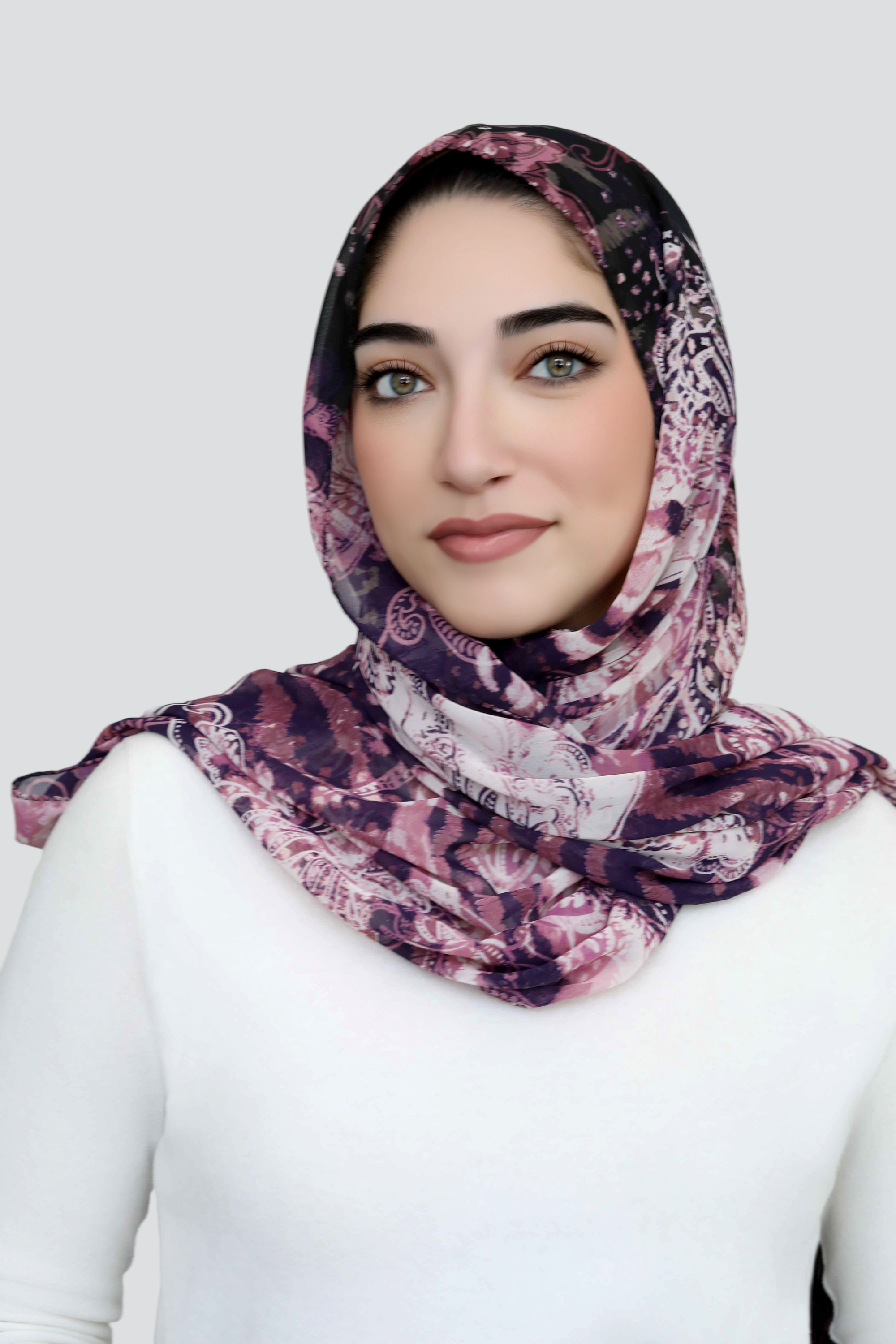 Purple Paisley Signature Chiffon Hijab