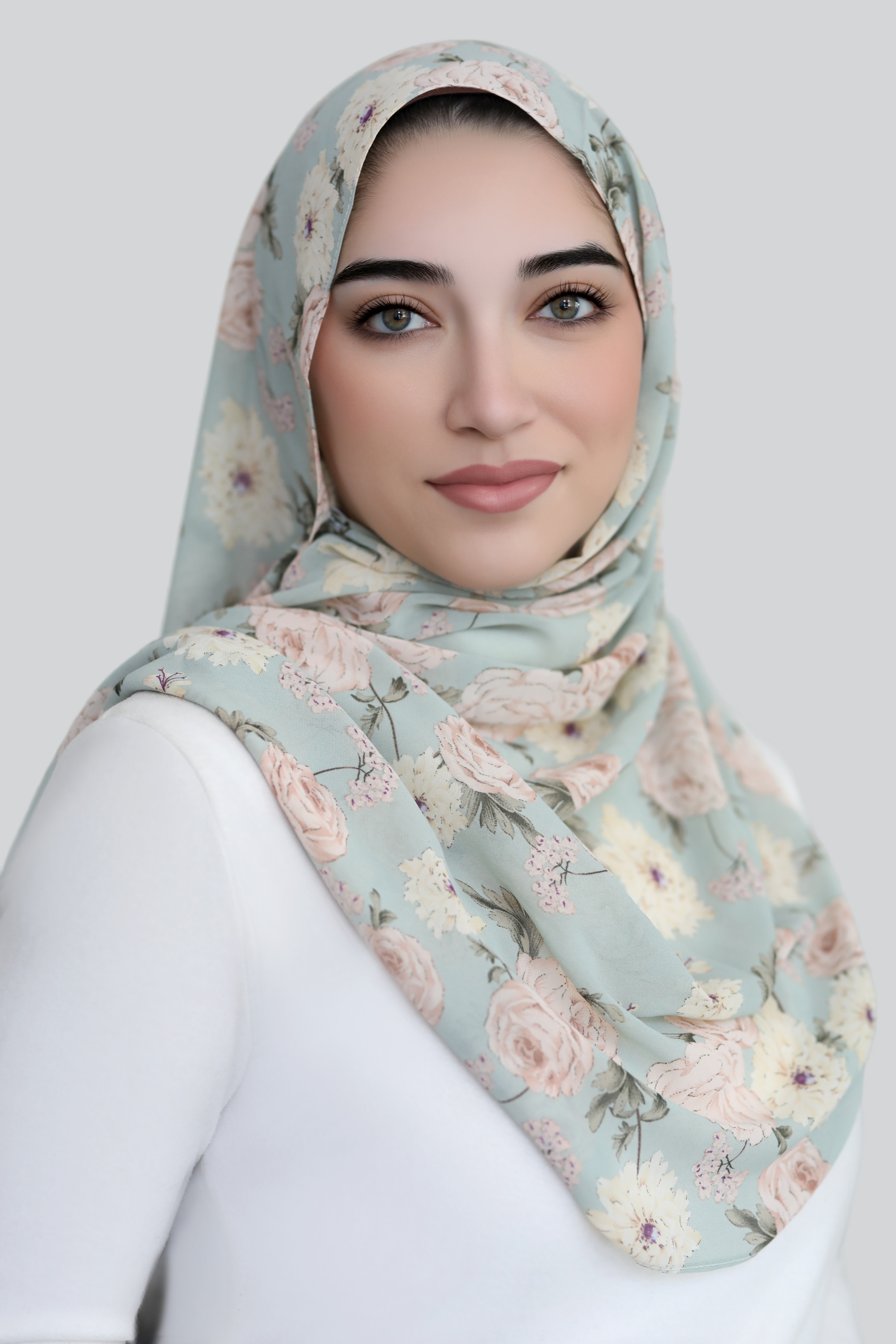 In The Shade Printed Chiffon Hijab-Mint