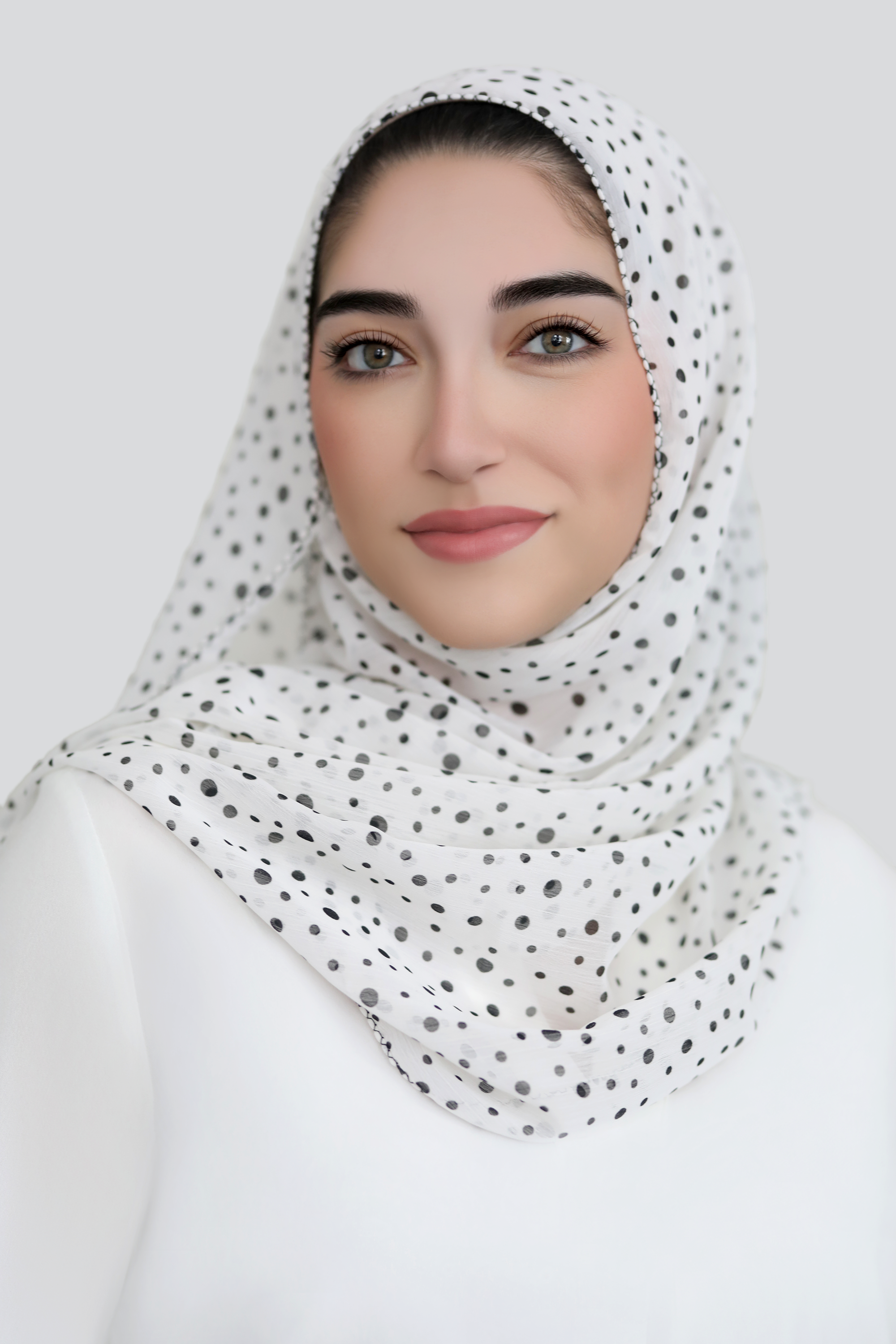 White Polka Signature Chiffon Hijab