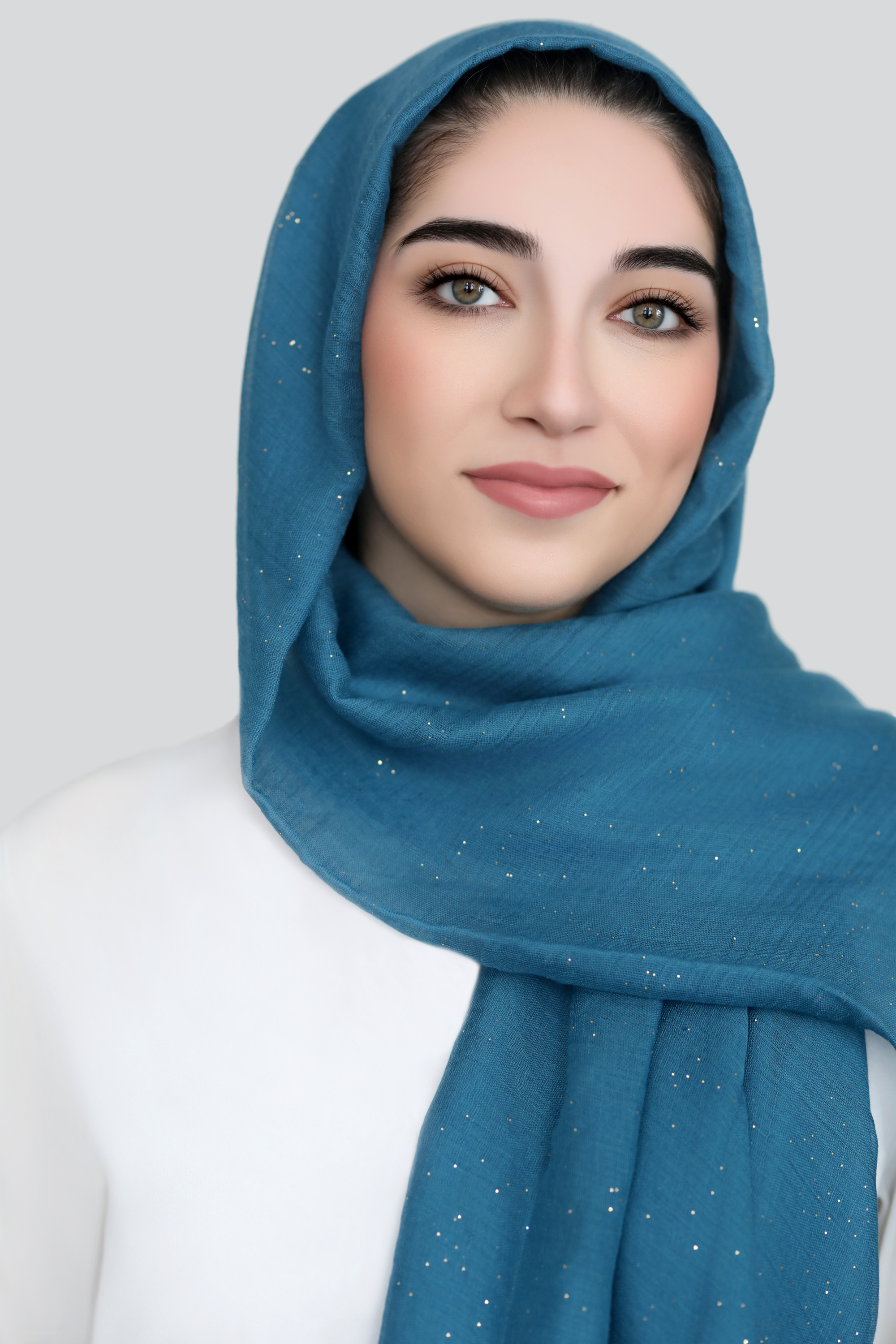 Gold Dust Light Hijab-Turquoise
