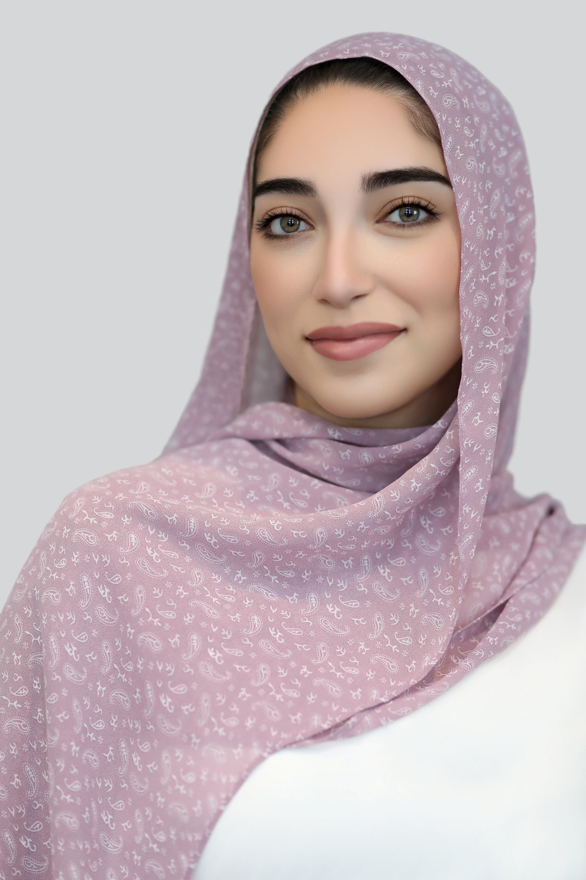 Blush Paisley Chiffon Hijab