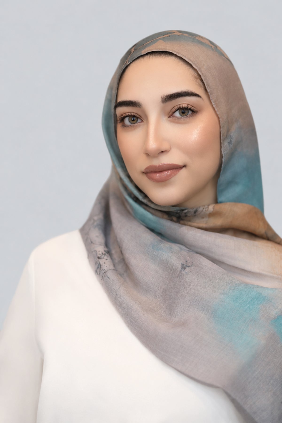 teal printed hijab