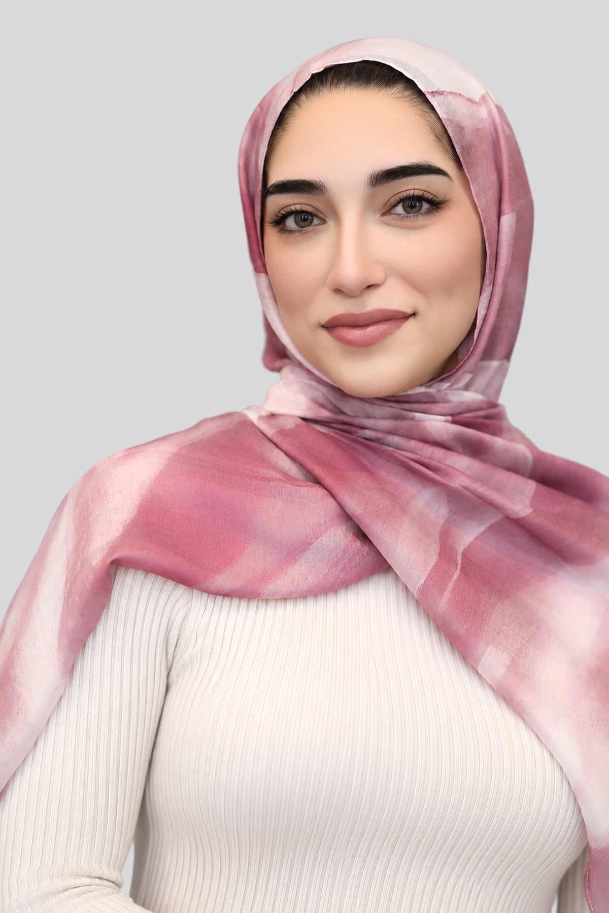 Blushing Elegance Printed Viscose Hijab