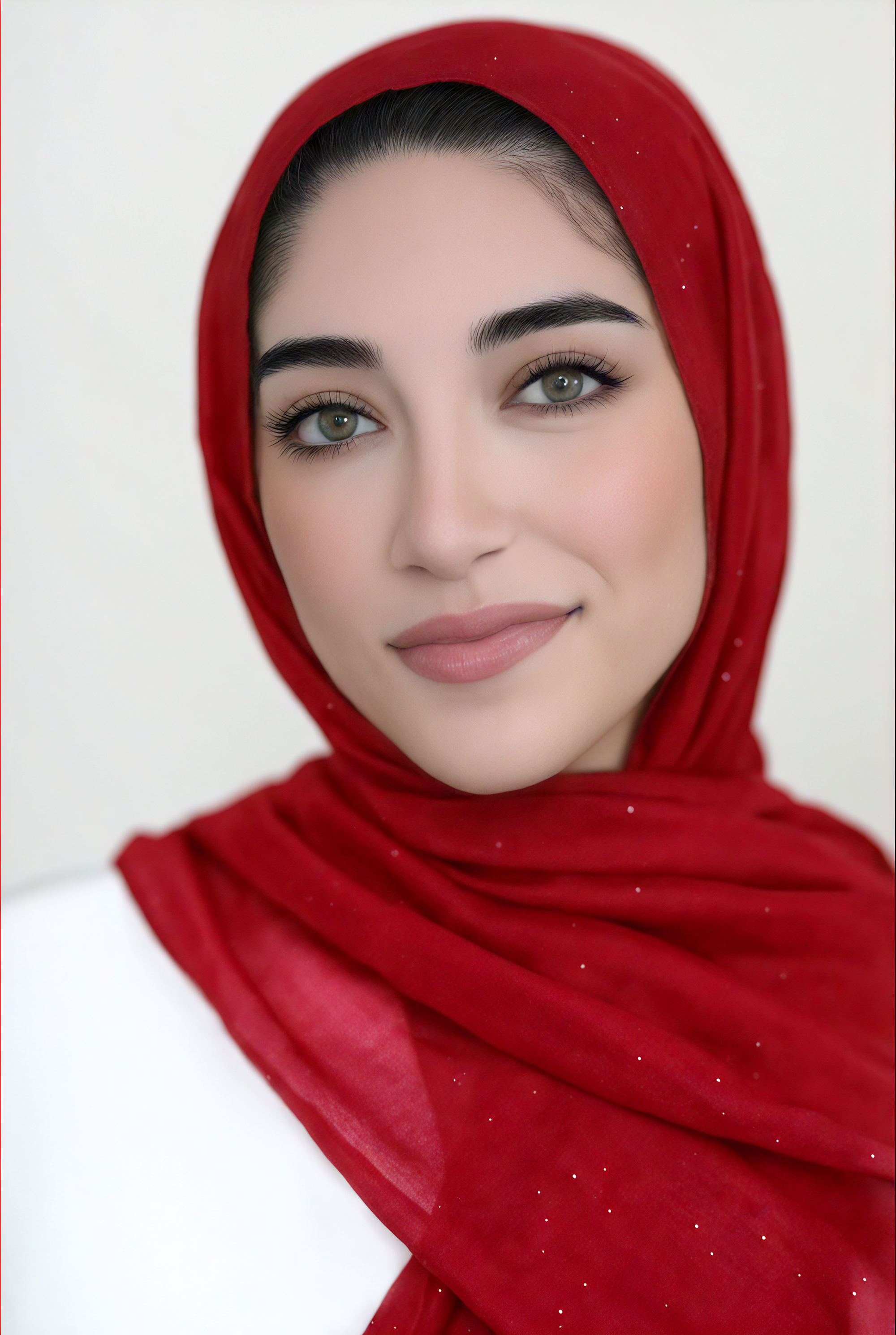 Gold Dust Light Hijab-Red