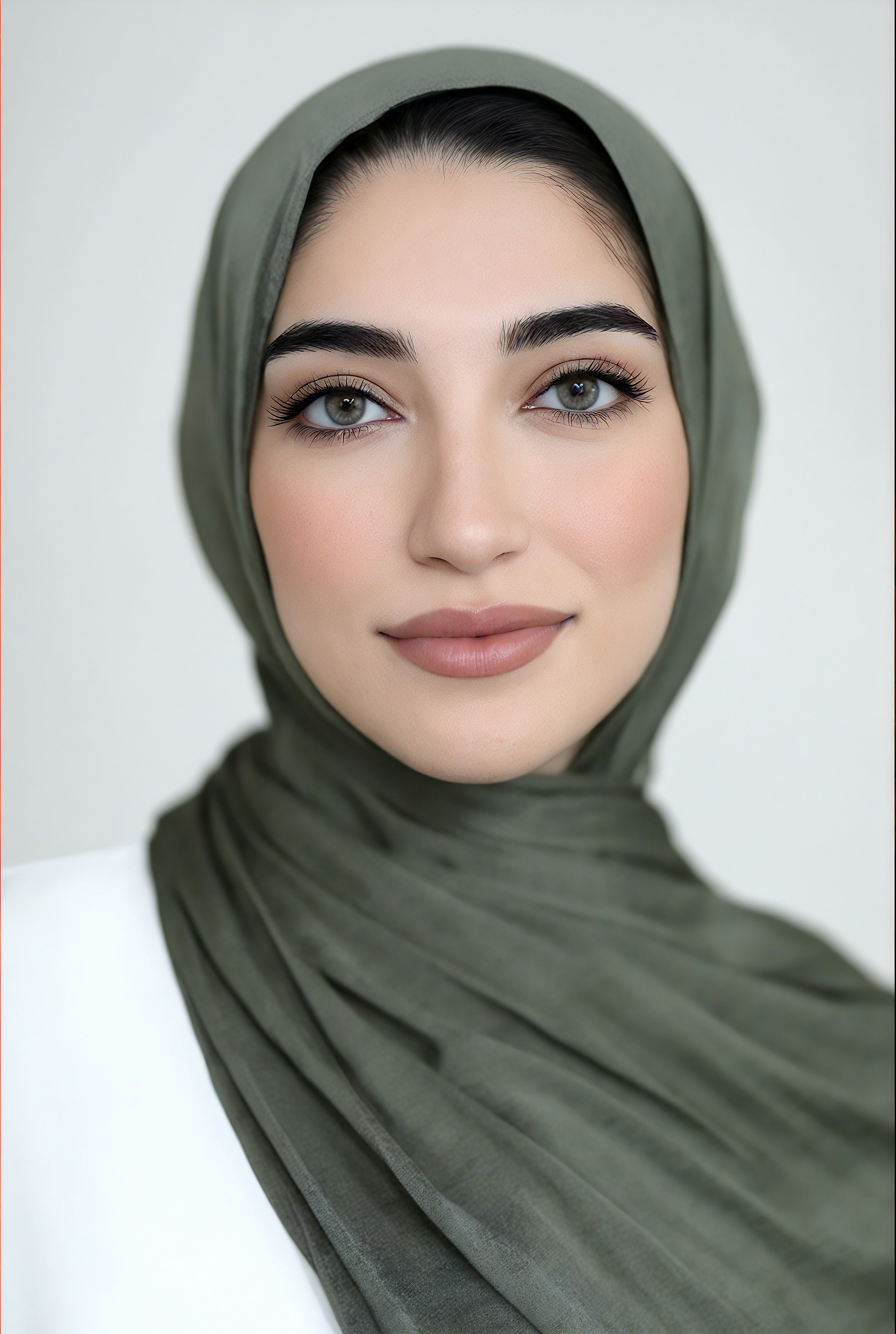 Matte Satin Hijab-Olive