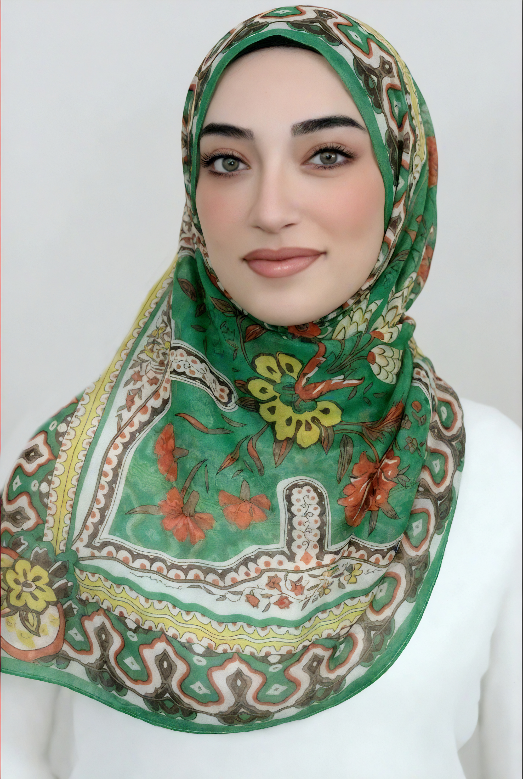 Mosaic Square Hijab-Green