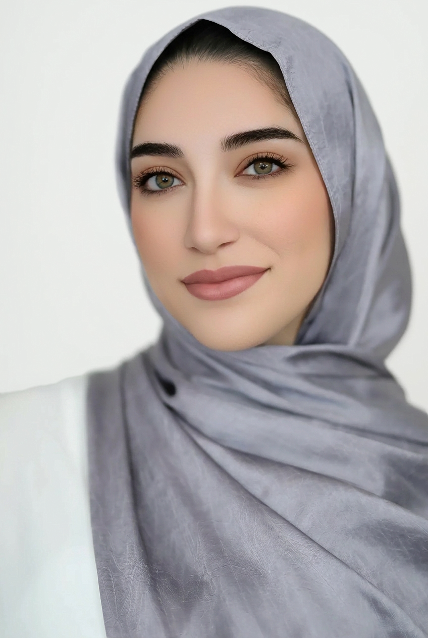 Metallic Crinkle Hijab-Dark Gray