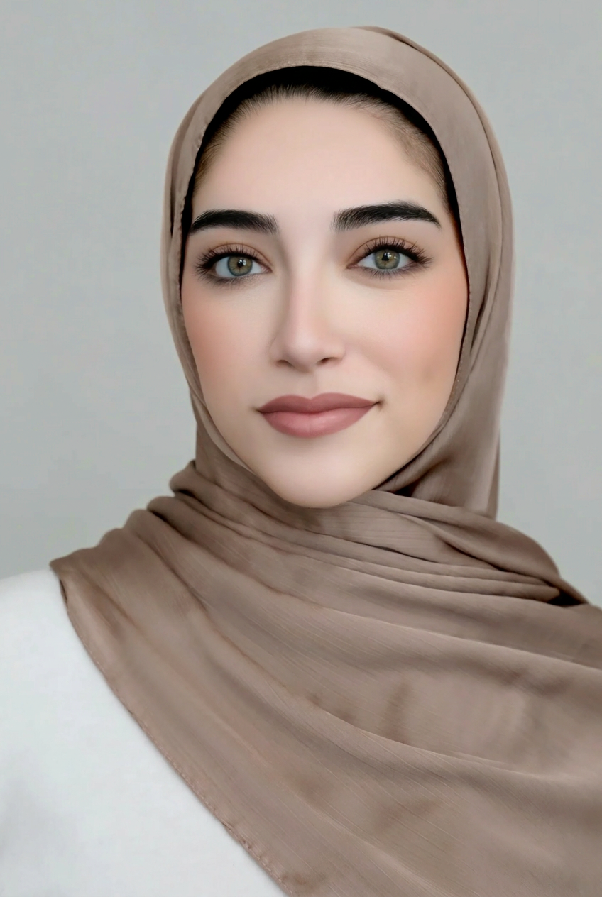 Satin Crinkle Hijab-Deep Taupe
