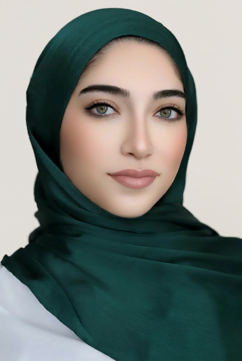 Satin Crinkle Hijab-Emerald
