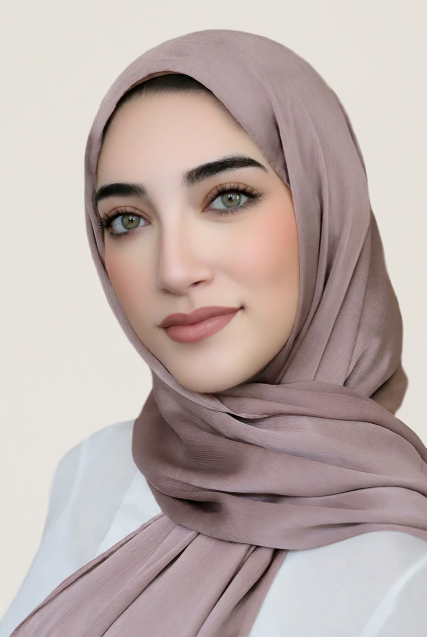 Satin Crinkle Hijab-Mauve