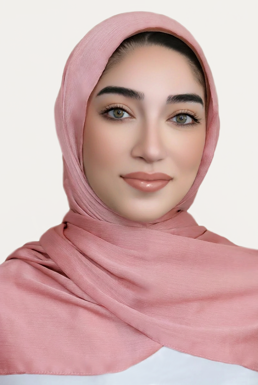 Satin Crinkle Hijab-Rose