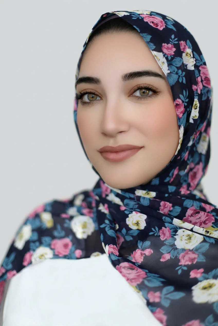 Georgette Hijab Floral-Navy