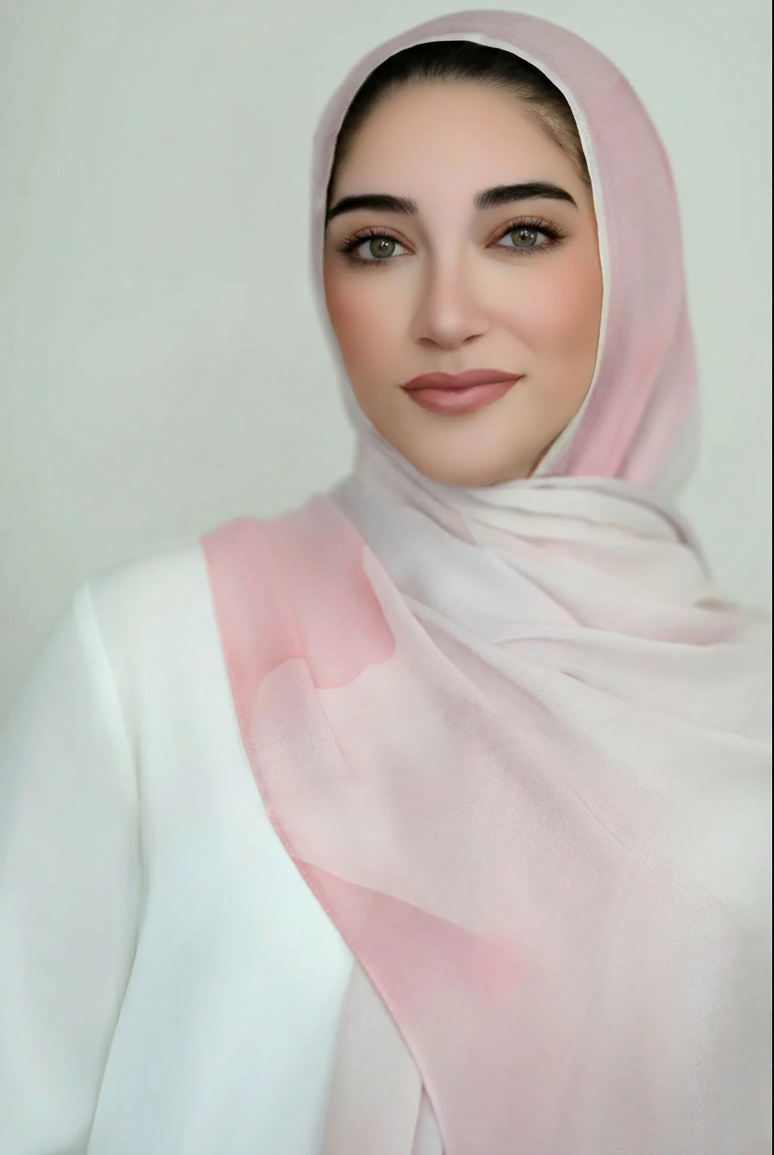 Watercolor Printed Modal Hijab-Pink