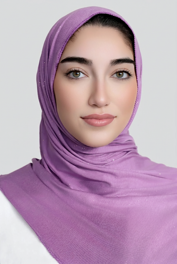 Small Shimmer Jersey Hijab-Orchid