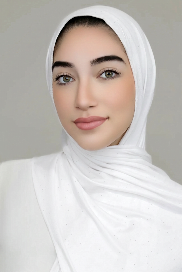 Small Shimmer Jersey HIjab-White