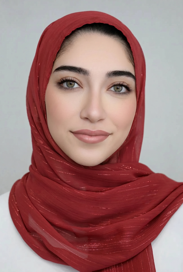 Lurex Shimmer Chiffon Hijab-Brick