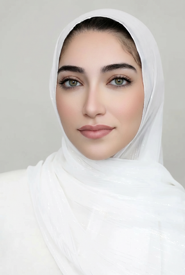 Lurex Shimmer Chiffon Hijab-White