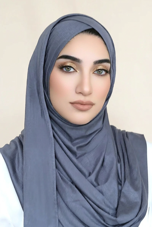 Criss Cross Instant Jersey Hijab-Dark Gray