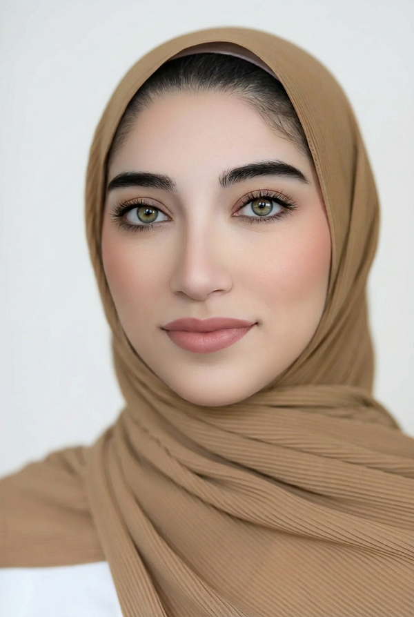 Pleated Chiffon Hijab-Tan