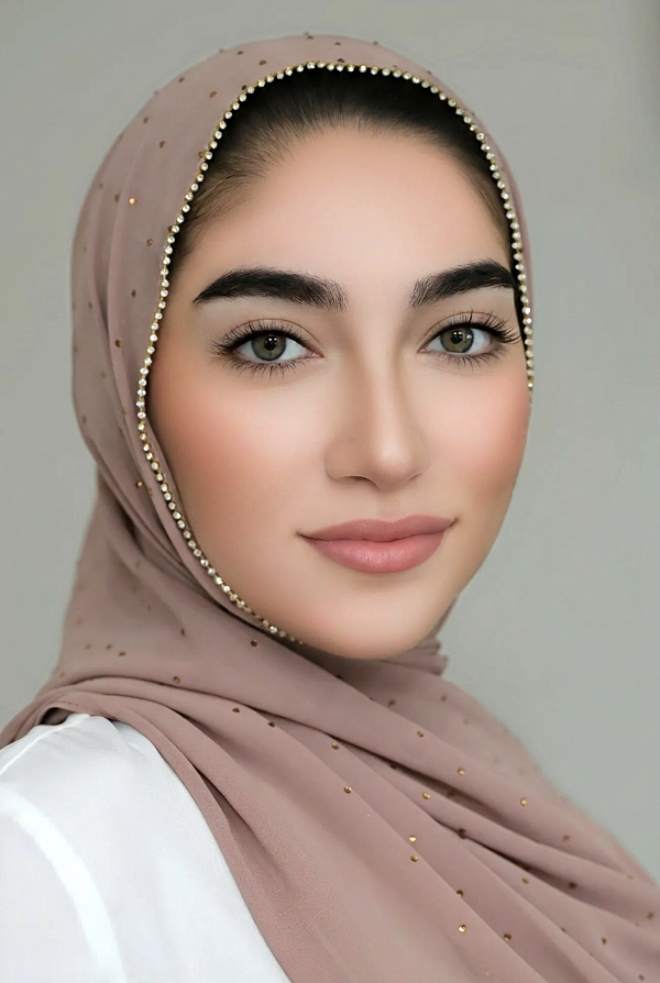 Stone Edge Chiffon Hijab Dusty Rose