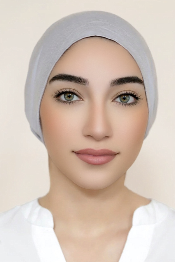 Seamless Tie-Back Bonnet-Light Gray