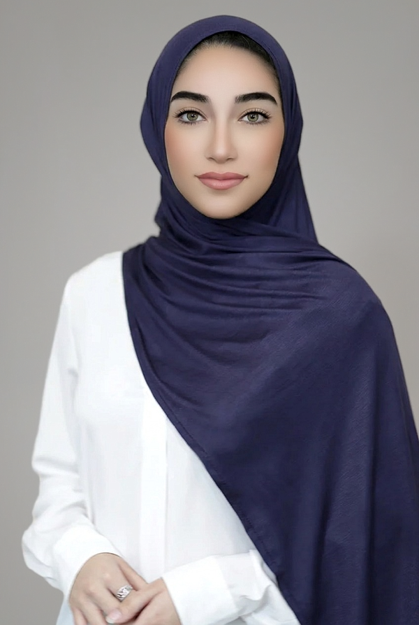 Instant Jersey Hijab-Navy