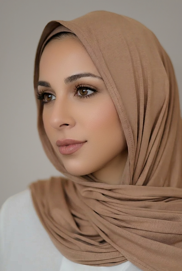 Luxury Jersey Hijab-Tan