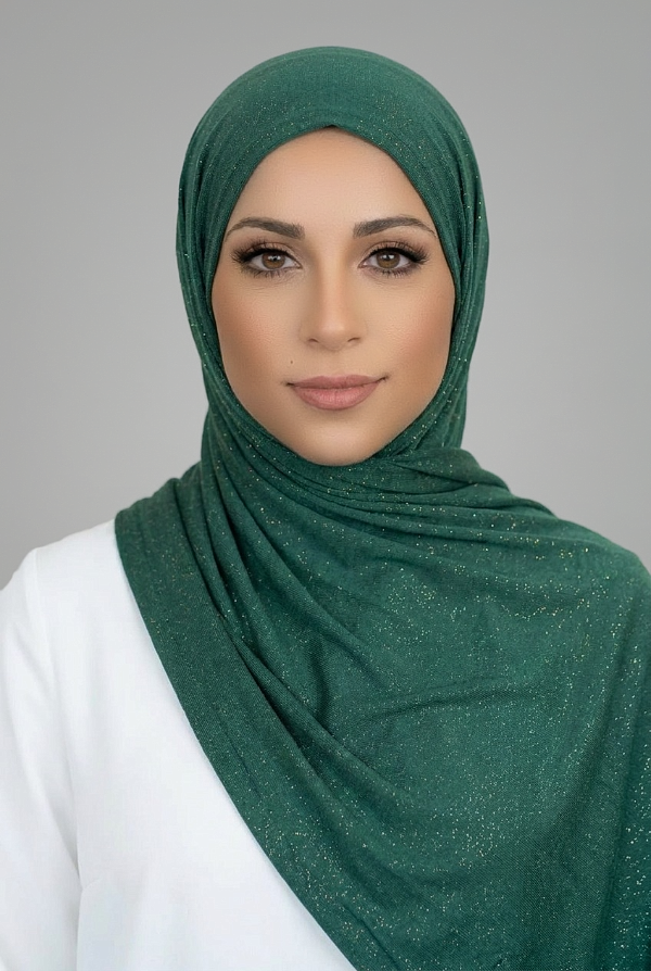 Shimmer Jersey Hijab-Green