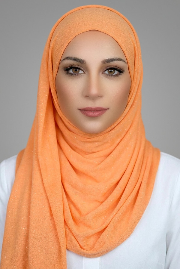 Shimmer Jersey Hijab-Orange