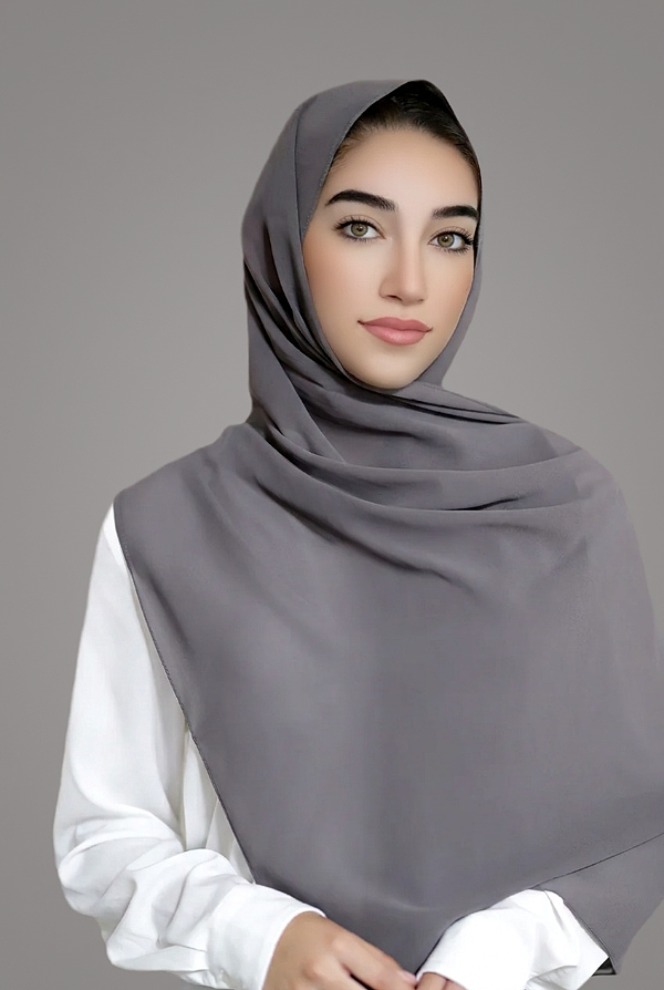 Basic Chiffon Hijab-Charcoal