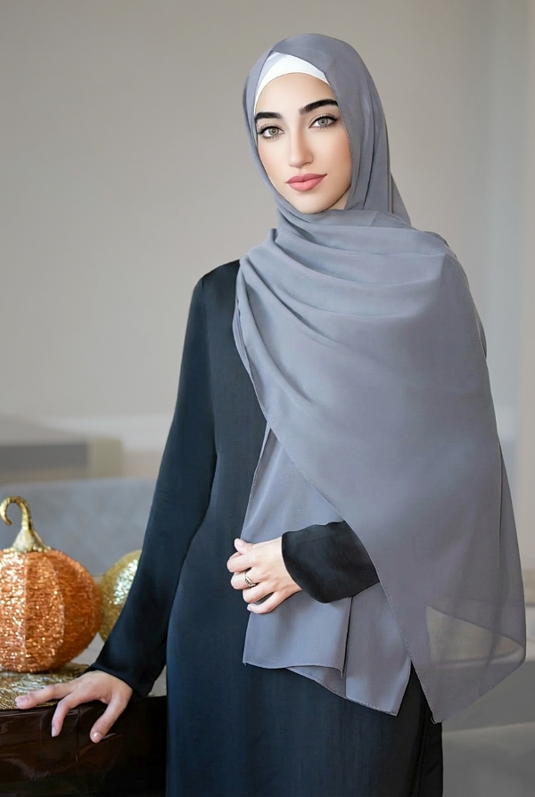 Basic Chiffon Hijab-Dark Grey