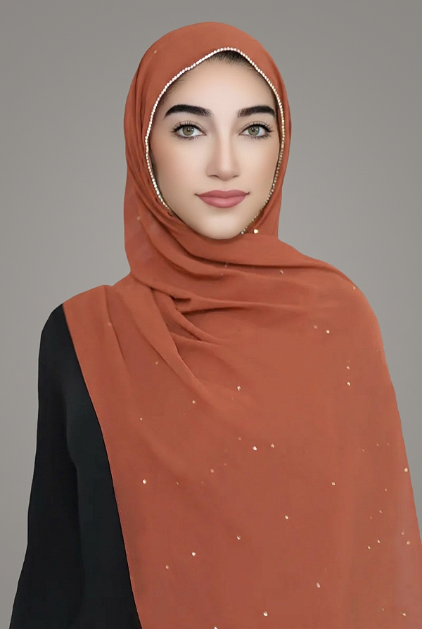 Rust Stone Edge Chiffon Hijab