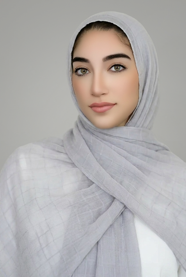 All Boxed Up Light Hijab-Light Gray