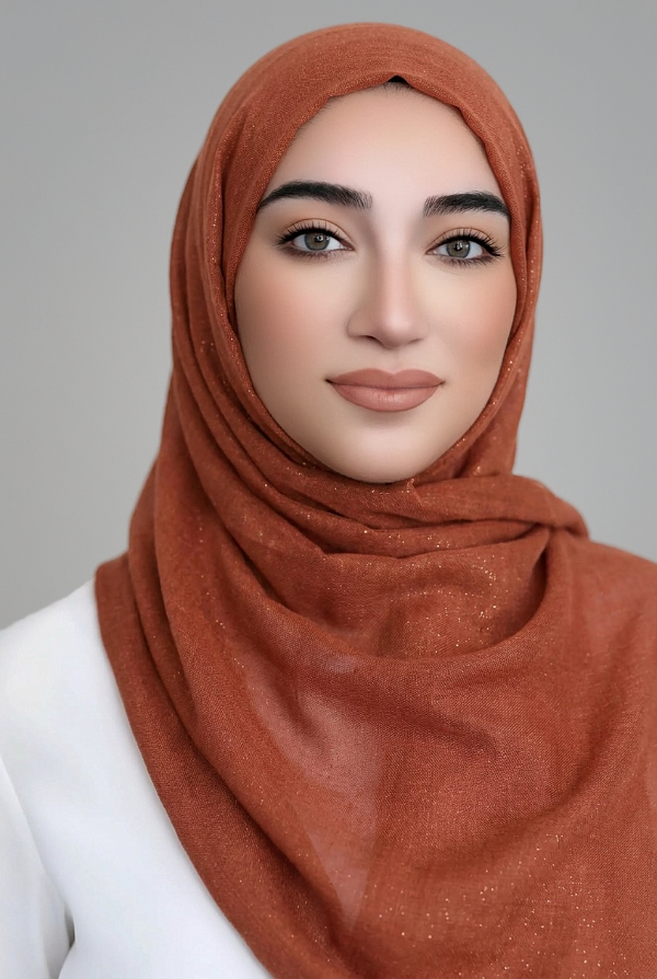 Gold Dust Light Hijab-Rust